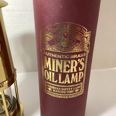 D - 152. Authentic Brass Minerâ€™s Oil Lamp