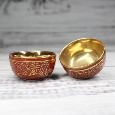 Vintage Japanese Kutani Porcelain Sake Cups