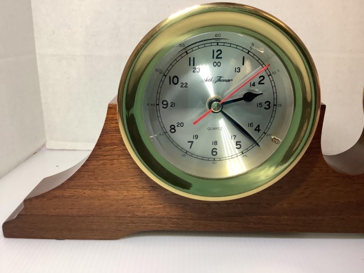 D 154. Vintage Seth Thomas Charleston Gift Set Clock & Barometer Set