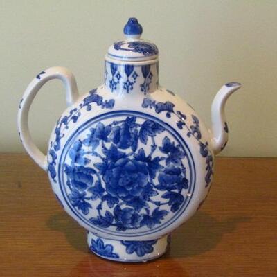 Decorative Blue and White Teapot- 12