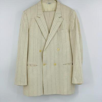 Cream Pinstripe Suit