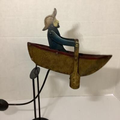 D - 159. Metal Balance â€œ Man in a Boat â€œSwinging Sculpture Decor
