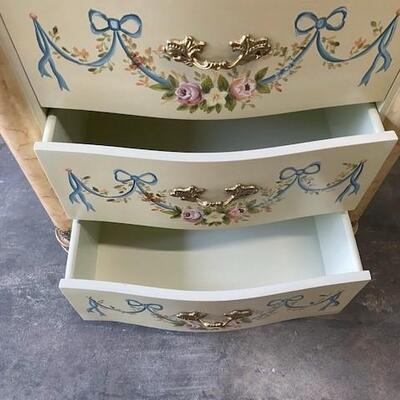 LOT#P12: Painted Chest w/ Raised Accents