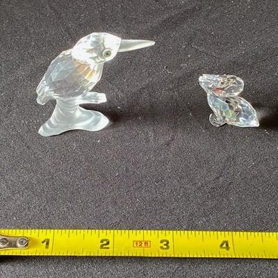 LOT#L51: Swarovski Crystal Pelican and Kingfisher