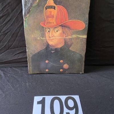 LOT#F109: Signed Colonial Fireman