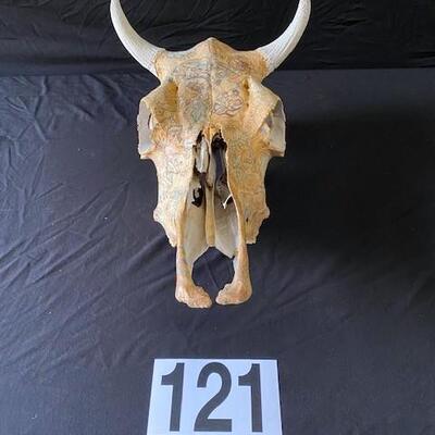 LOT#T121: Painted Cow Skull