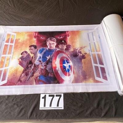 LOT#E177: NOS Captain America Vinyl Wall Decals (Large