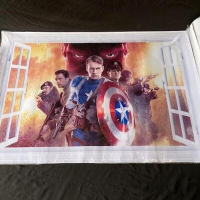 LOT#E177: NOS Captain America Vinyl Wall Decals (Large