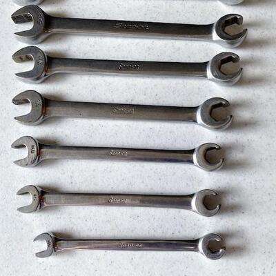 LOT#W194: Snap-On 10 Piece 66pt Open-End Flare Nut Wrench Set
