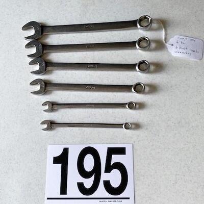 LOT#W195: Snap-On 6 Piece 6pt Combo Wrenches