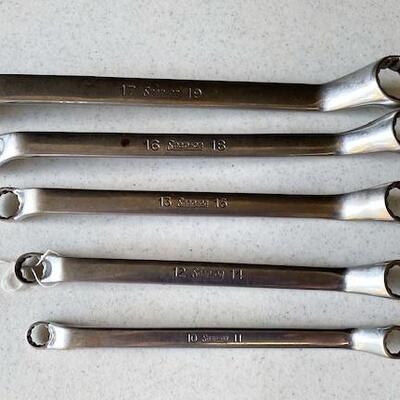 LOT#W196: Snap-On 5 Piece Metric Deep Offset Box Wrench Set