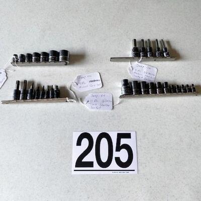 LOT#W205: Assorted Snap-On Sockets & Bits