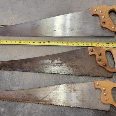 Lot 214: (3) Vintage Hand Saws