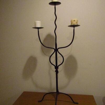 Wrought Metal Candelabra- 3 Arm- Approx 48