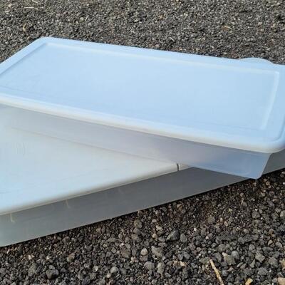Lot 219: (2) Clear Storage Containers w/ Lids 