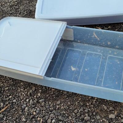 Lot 219: (2) Clear Storage Containers w/ Lids 