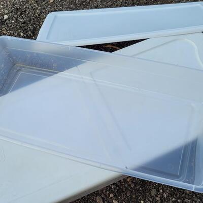 Lot 219: (2) Clear Storage Containers w/ Lids 