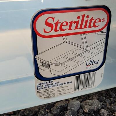 Lot 219: (2) Clear Storage Containers w/ Lids 