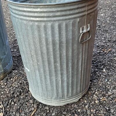 Lot 220: (2) Metal Trash Cans 21" x 27"