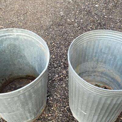 Lot 220: (2) Metal Trash Cans 21" x 27"