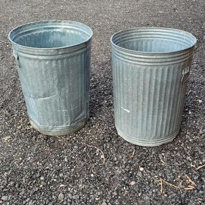 Lot 220: (2) Metal Trash Cans 21" x 27"