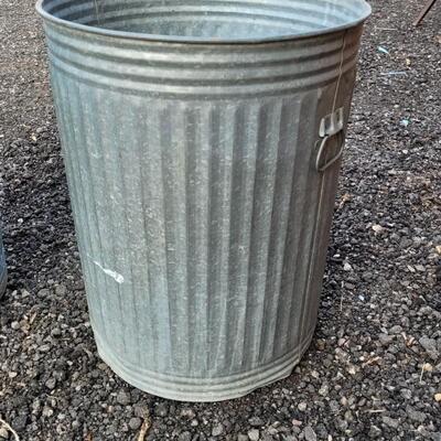 Lot 220: (2) Metal Trash Cans 21" x 27"