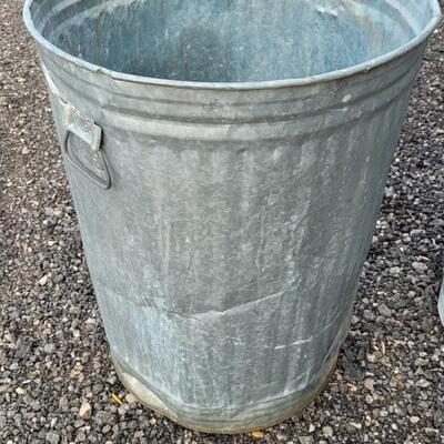 Lot 220: (2) Metal Trash Cans 21" x 27"