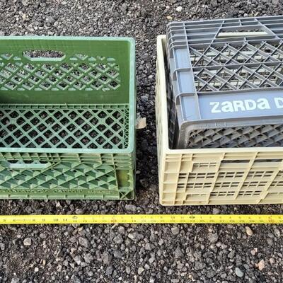 Lot 221: (3) Plastic Vintage Storage Crates