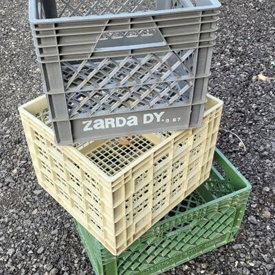 Lot 221: (3) Plastic Vintage Storage Crates