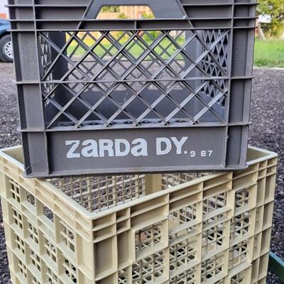 Lot 221: (3) Plastic Vintage Storage Crates