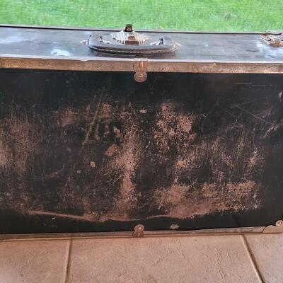 Lot 239: Black & Silver Metal Luggage 