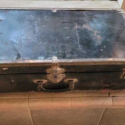 Lot 239: Black & Silver Metal Luggage 