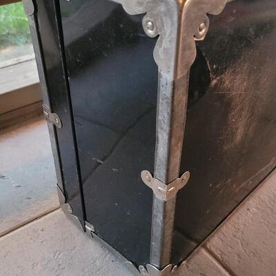 Lot 239: Black & Silver Metal Luggage 