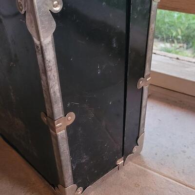 Lot 239: Black & Silver Metal Luggage 