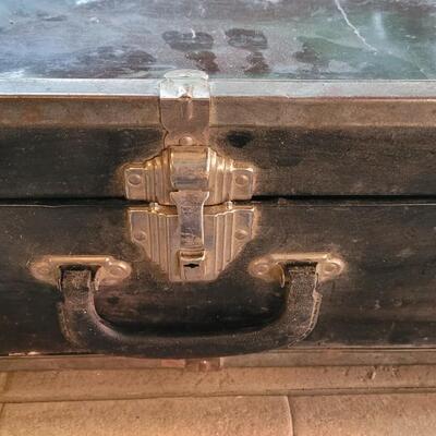 Lot 239: Black & Silver Metal Luggage 