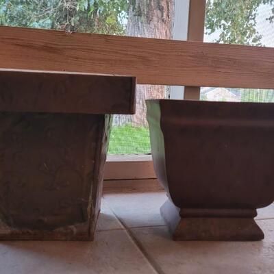 Lot 240: (2) Metal Planters