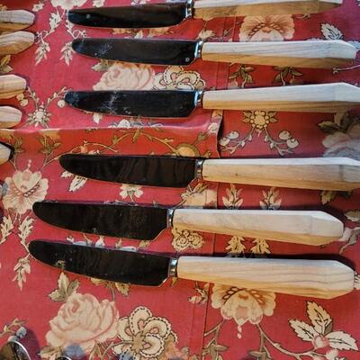 Lot 242: Wood Handle Flatware made in India 