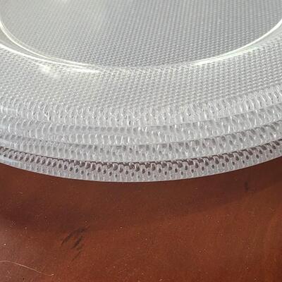 Lot 251: (2) Clear Cabbage Leaf Plates and (4) Clear Textured Plates