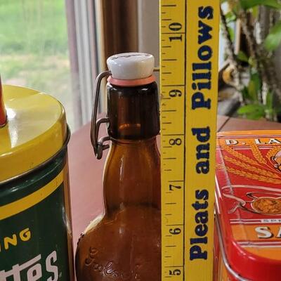Lot 255: Vintage Tin & Bottles Lot