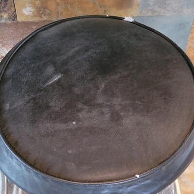 Lot 256: (3) Black Vinyl & Chrome Bar Stools (Seats have Spilt Vinyl