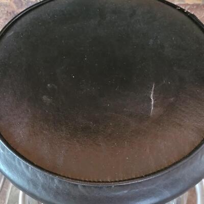 Lot 256: (3) Black Vinyl & Chrome Bar Stools (Seats have Spilt Vinyl