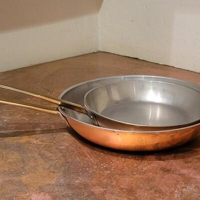 Lot 261: (2) Copper Skillets made in Korea