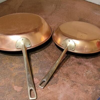 Lot 261: (2) Copper Skillets made in Korea