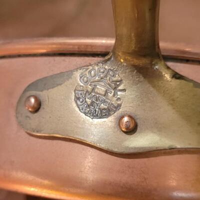 Lot 262: Copral Copper Frying Pan & 2 Lids (one lid fits pan)