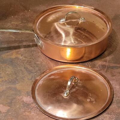 Lot 262: Copral Copper Frying Pan & 2 Lids (one lid fits pan)