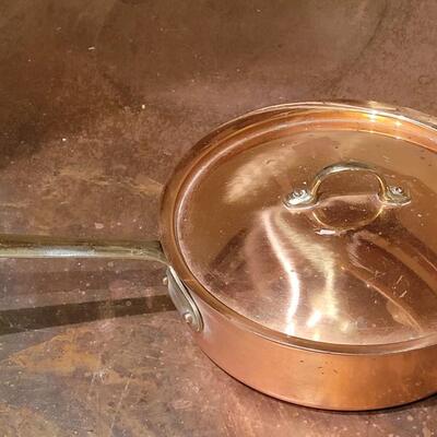 Lot 262: Copral Copper Frying Pan & 2 Lids (one lid fits pan)