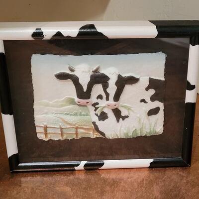 Lot 273: Cast Paper Cow Art 