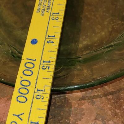 Lot 277: Green Depression Glass Platter