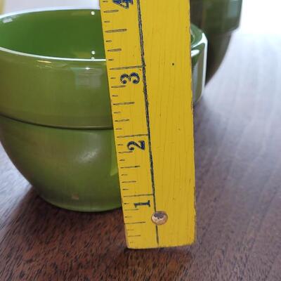Lot 283: Yellow Salsa Bowl and Green Iridescent Bowls