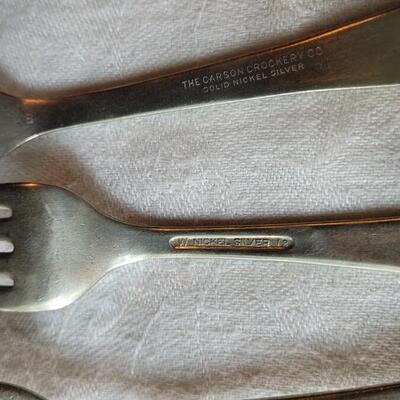 Lot 300: Mixed Nickel Silver Flatware 